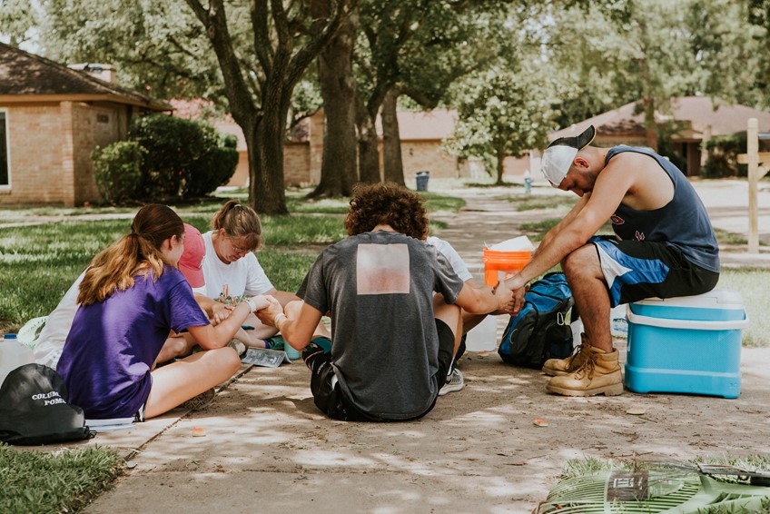 Youth Group praying