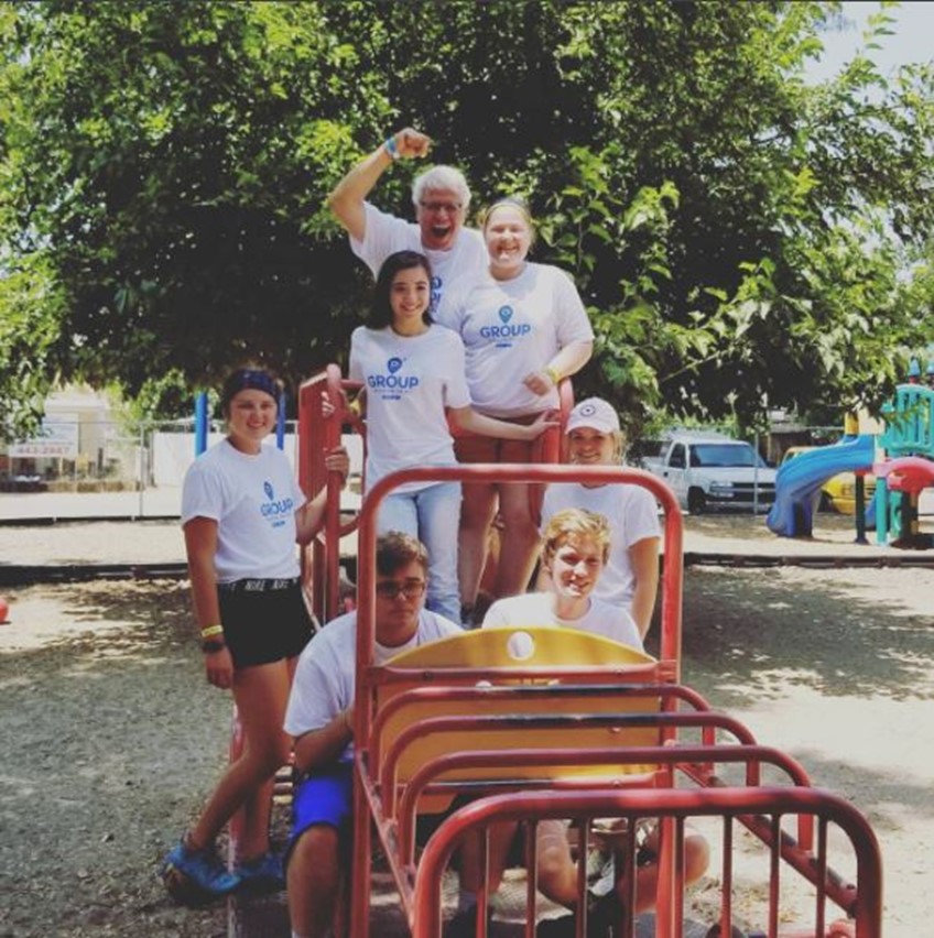 Youth group at a playground