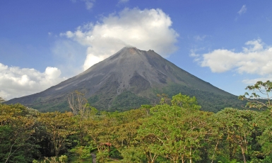 Volcano and tropical forest