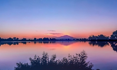 Ordway Reservoir at sunset