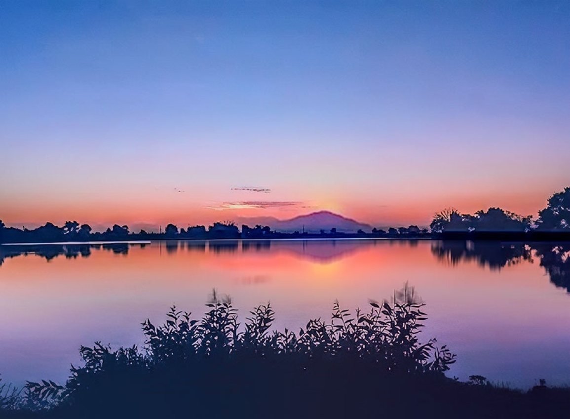 Ordway Reservoir at sunset
